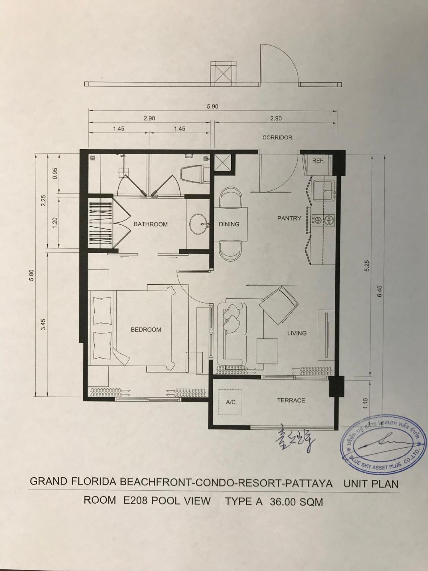 Grand Florida芭提雅带免费游泳池温泉和健身房和办公区水上花园公寓e208 Na Chom Thian Ngoại thất bức ảnh
