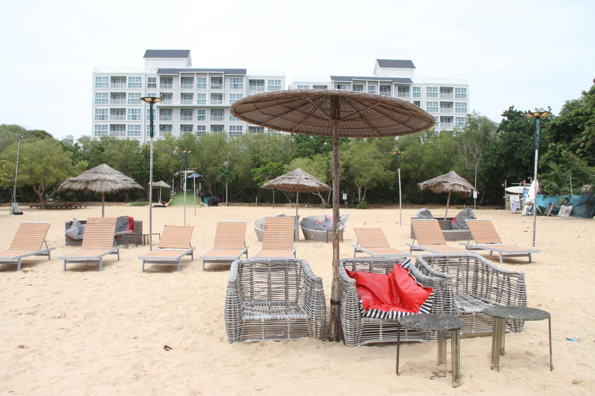 Grand Florida芭提雅带免费游泳池温泉和健身房和办公区水上花园公寓e208 Na Chom Thian Ngoại thất bức ảnh